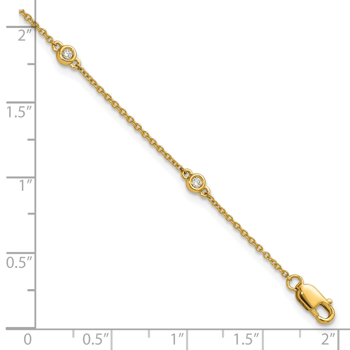 Gold Diamond Station Bracelet - 14k Yellow Gold