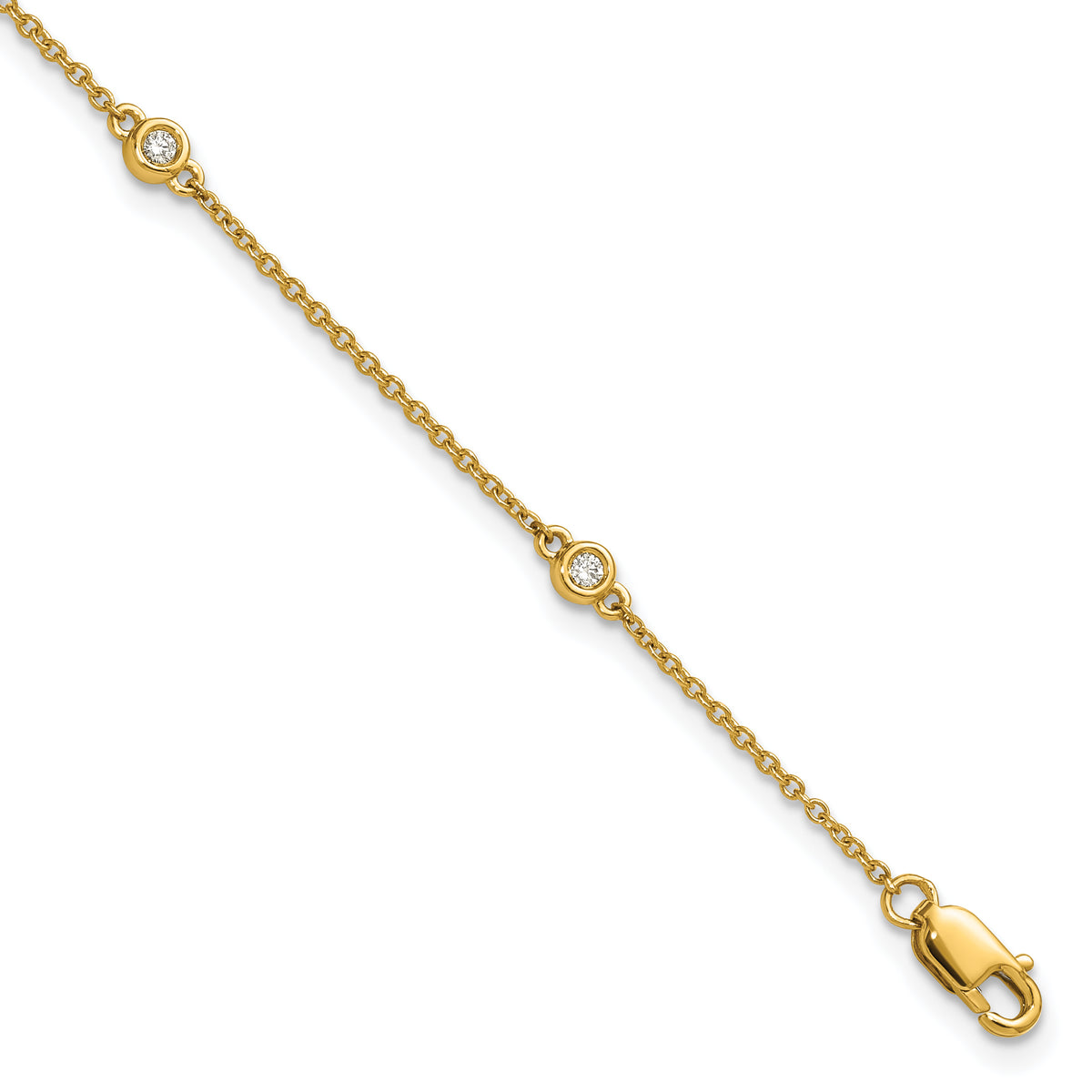 Gold Diamond Station Bracelet - 14k Yellow Gold