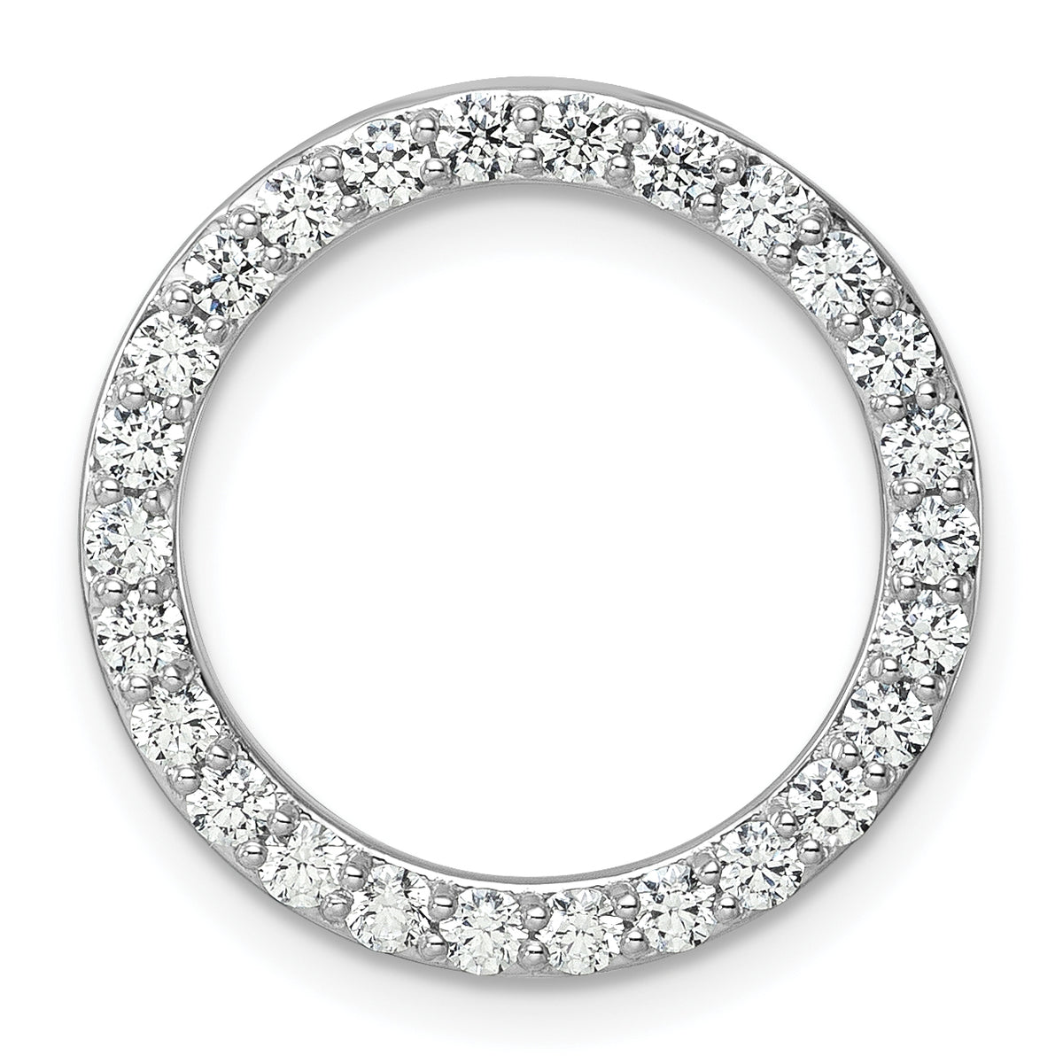 Grande Lab Grown Diamond Circle Pendant - 14k White Gold / 1 ctw. / VS+ F+
