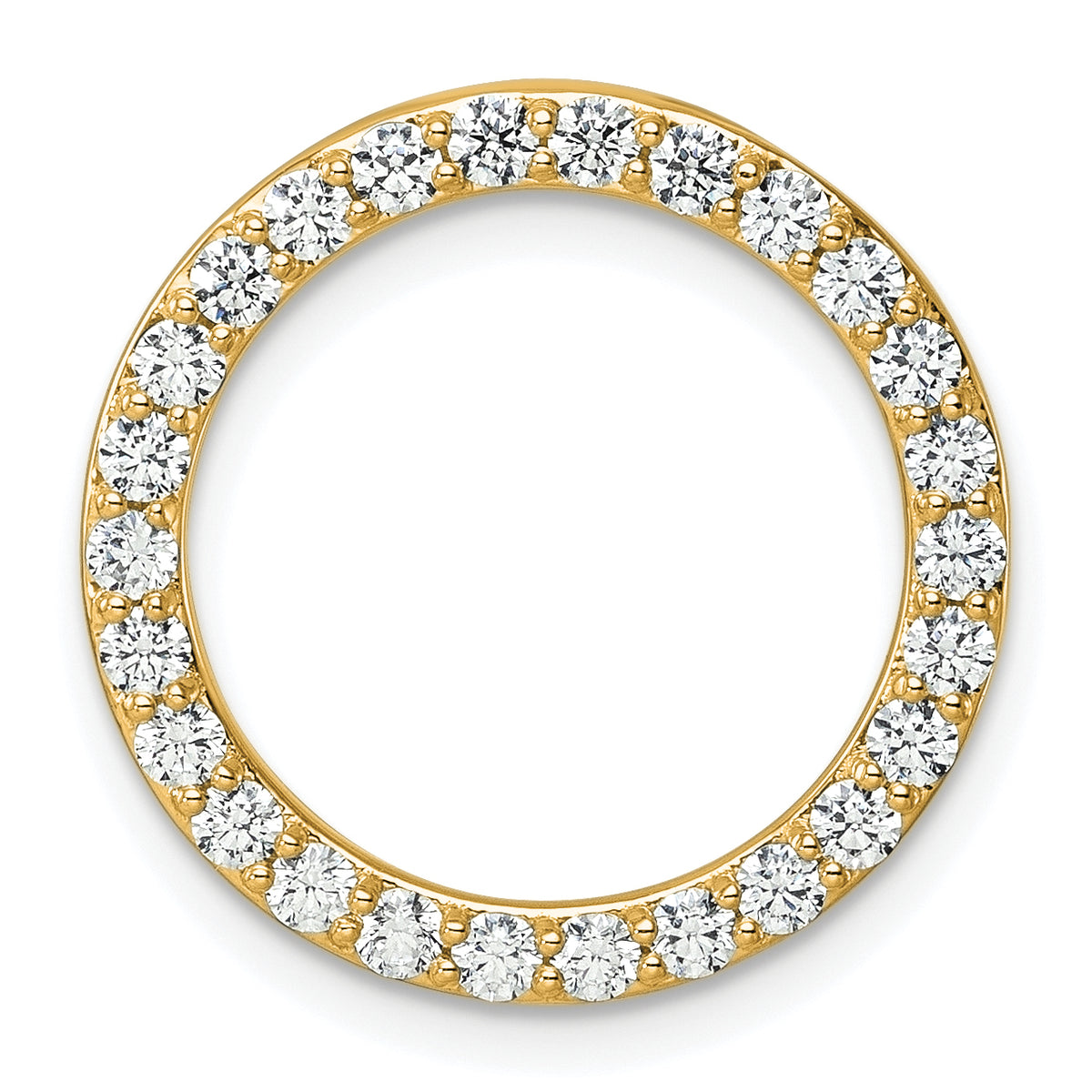 Grande Lab Grown Diamond Circle Pendant - 14k Yellow Gold / 1 ctw. / VS+ F+