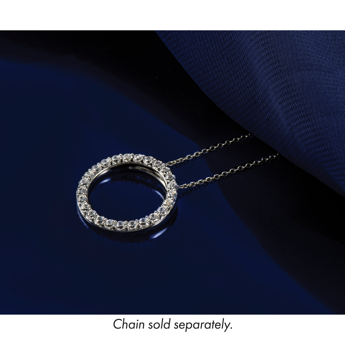 Grande Lab Grown Diamond Circle Pendant - 14k White Gold / 1 ctw. / VS+ F+