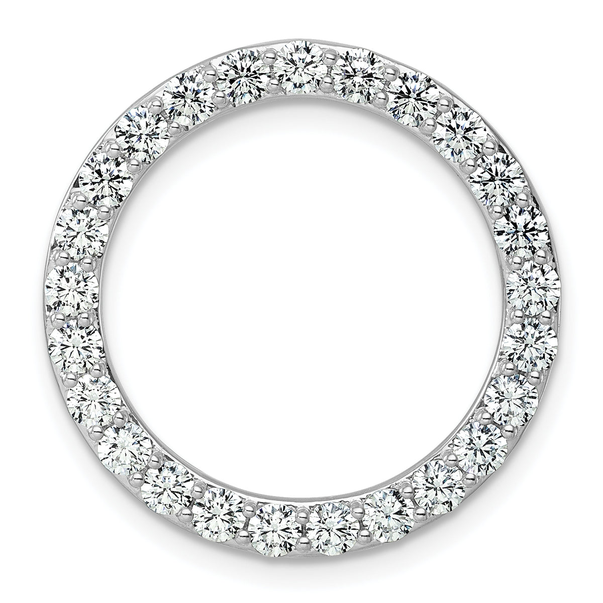 Grande Lab Grown Diamond Circle Pendant - 14k White Gold / 2 ctw. / VS+ F+