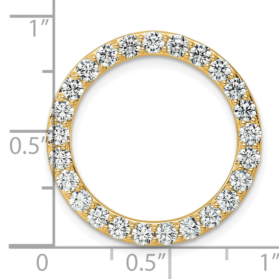 Grande Lab Grown Diamond Circle Pendant - 14k Yellow Gold / 2 ctw. / VS+ F+