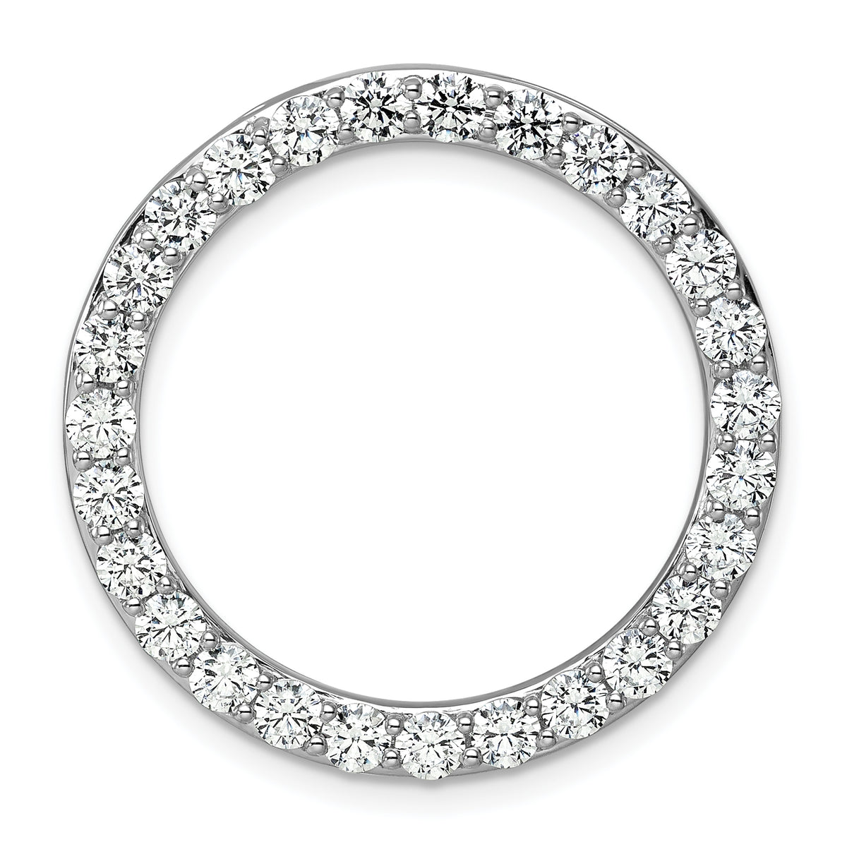Grande Lab Grown Diamond Circle Pendant - 14k White Gold / 3 ctw. / VS+ F+