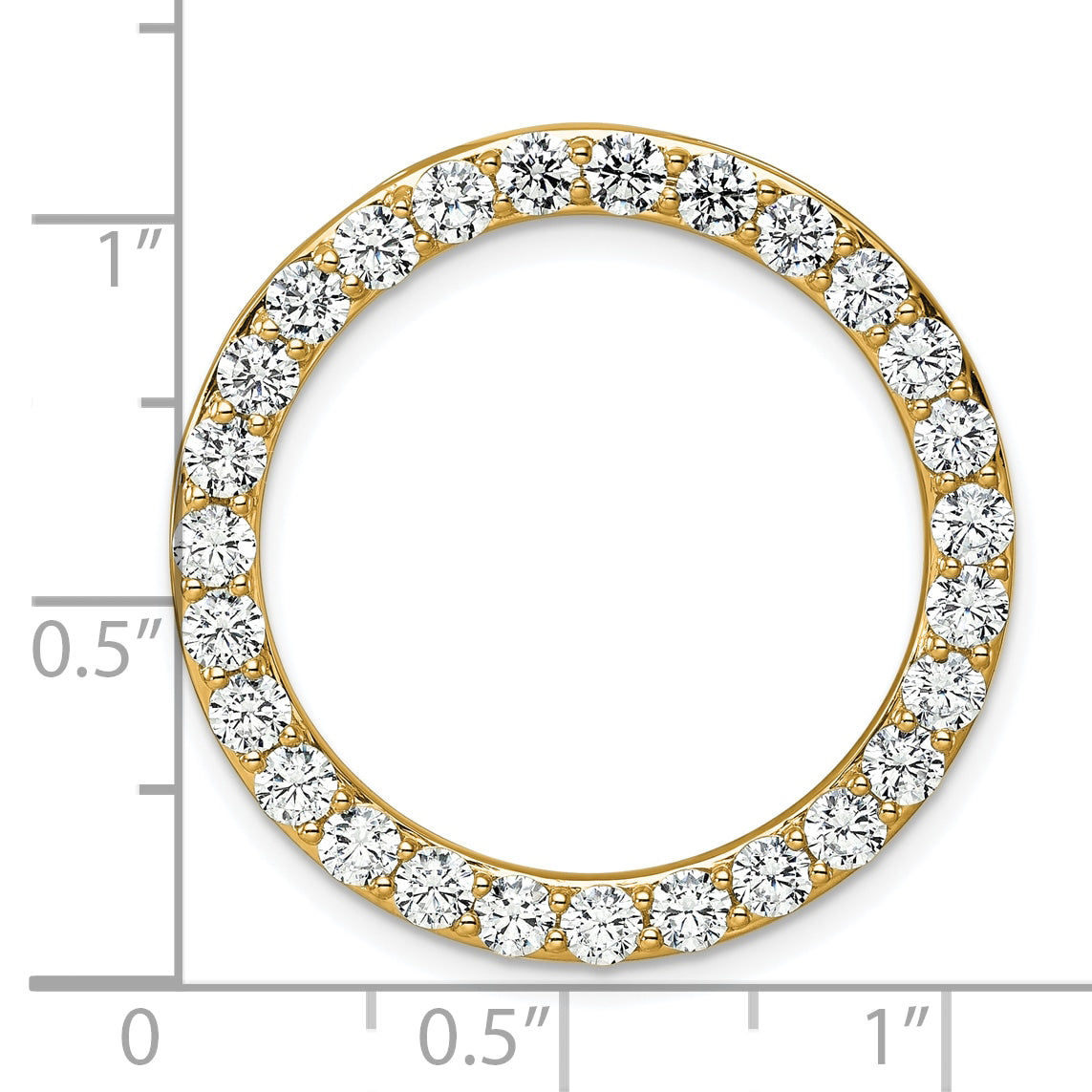 Grande Lab Grown Diamond Circle Pendant - 14k Yellow Gold / 3 ctw. / VS+ F+