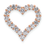 Gold Lab Grown Diamond Heart Chain Slide - 14k Rose Gold / 1 ctw. / VS/SI+ G+