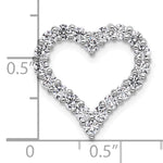 Gold Lab Grown Diamond Heart Chain Slide - 14k White Gold / 1 ctw. / VS/SI+ G+