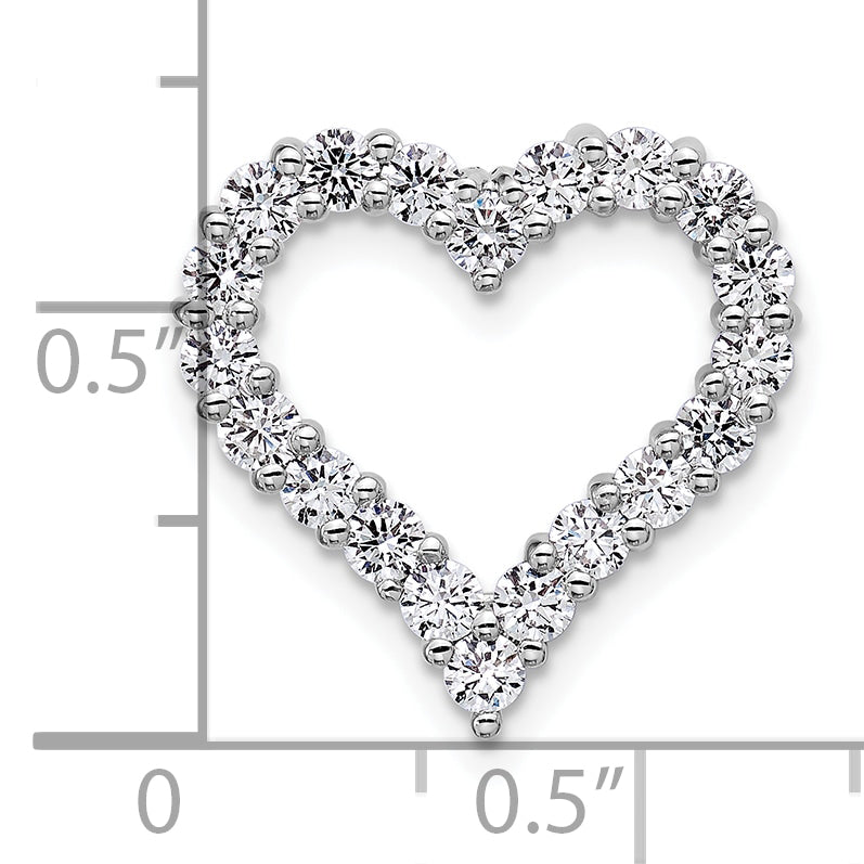 Gold Lab Grown Diamond Heart Chain Slide - 14k White Gold / 1 ctw. / VS/SI+ G+
