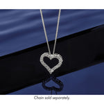 Gold Lab Grown Diamond Heart Chain Slide - 14k White Gold / 1 ctw. / VS+ F+