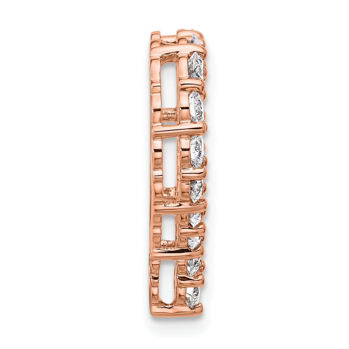 Gold Lab Grown Diamond Heart Chain Slide - 14k Rose Gold / 1-1/2 ctw. / VS/SI+ G+