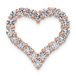 Gold Lab Grown Diamond Heart Chain Slide - 14k Rose Gold / 1-1/2 ctw. / VS/SI+ G+