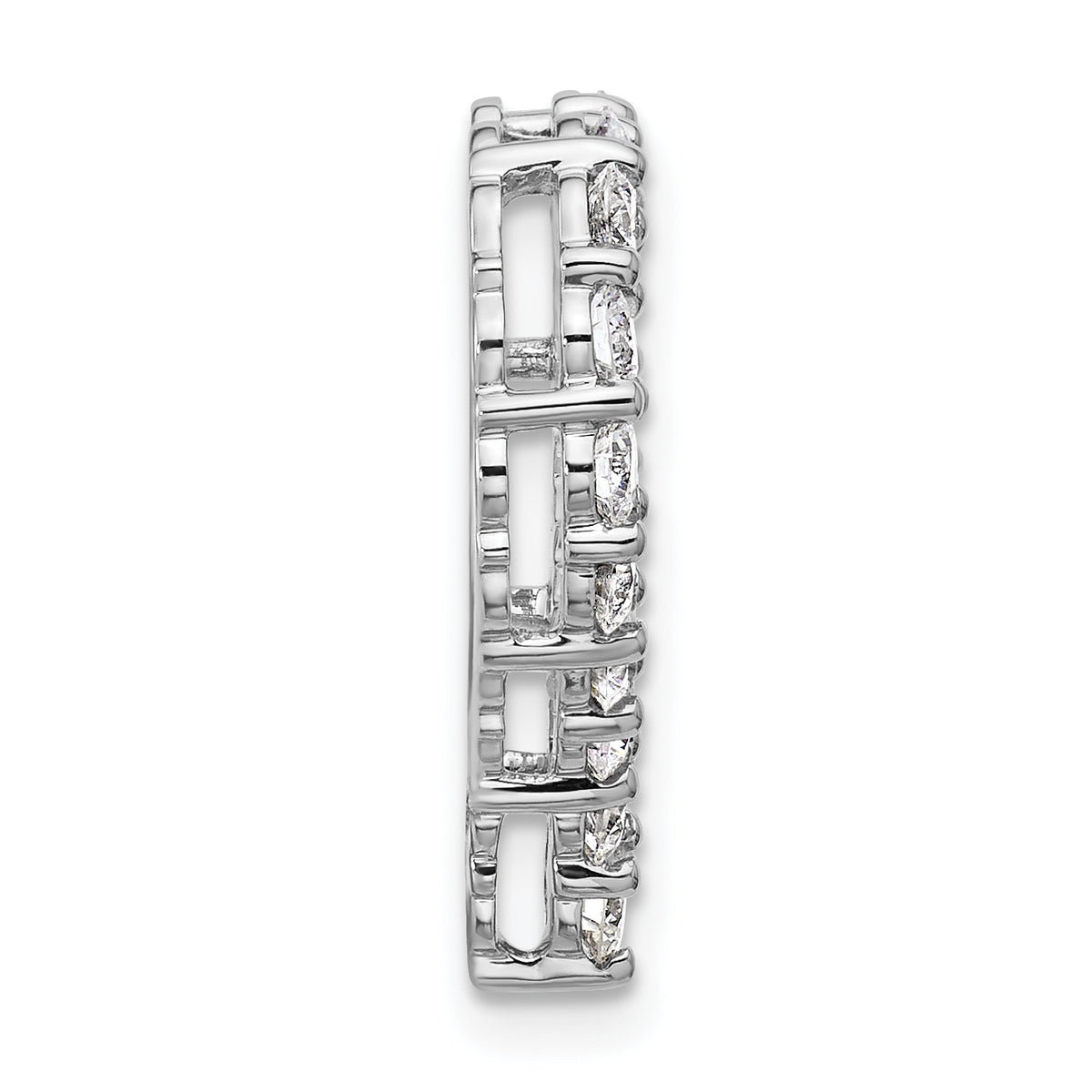 Gold Lab Grown Diamond Heart Chain Slide - 14k White Gold / 1-1/2 ctw. / VS+ F+