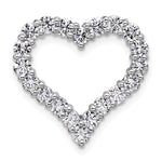 Gold Lab Grown Diamond Heart Chain Slide - 14k White Gold / 1-1/2 ctw. / VS+ F+
