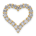 Gold Lab Grown Diamond Heart Chain Slide - 14k Yellow Gold / 1-1/2 ctw. / VS+ F+
