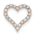 Gold Lab Grown Diamond Heart Chain Slide - 14k Rose Gold / 2 ctw. / VS/SI+ G+