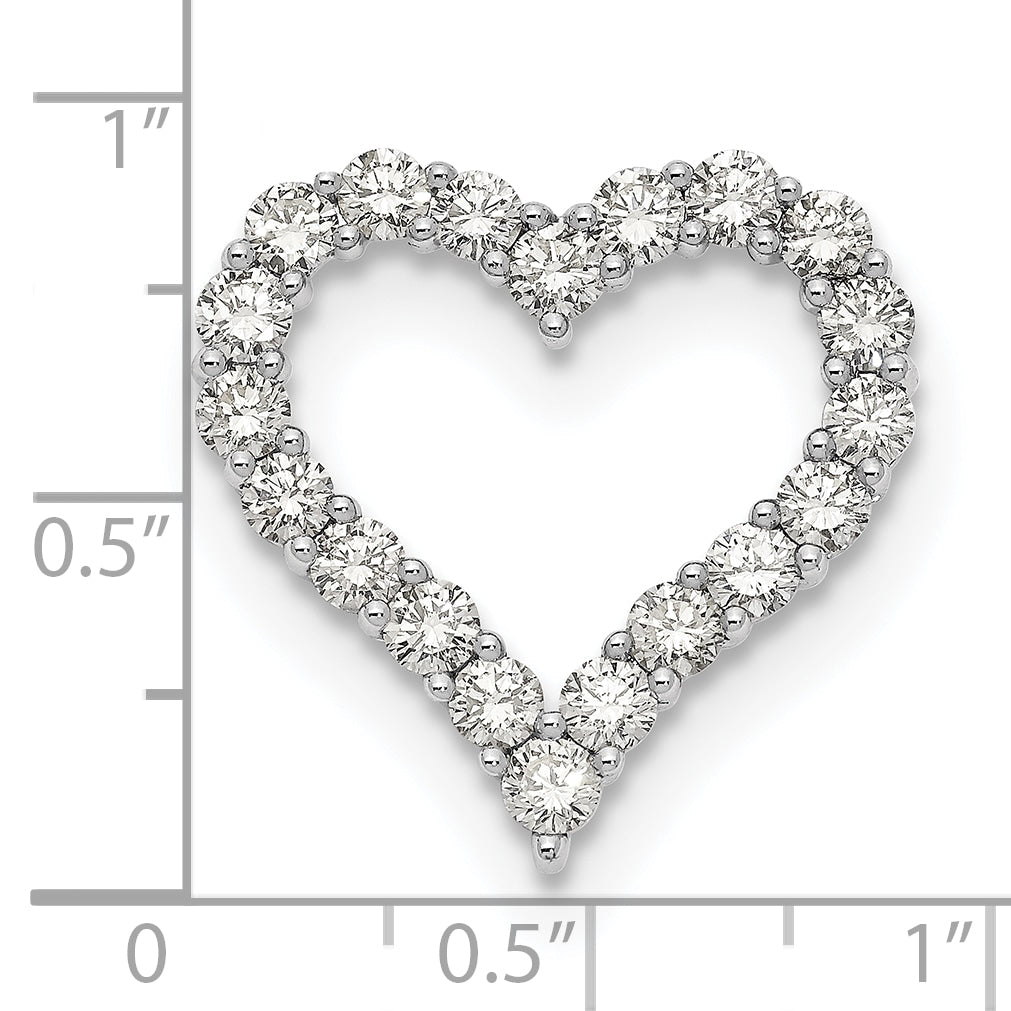 Gold Lab Grown Diamond Heart Chain Slide - 14k White Gold / 2 ctw. / VS/SI+ G+