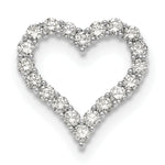 Gold Lab Grown Diamond Heart Chain Slide - 14k White Gold / 2 ctw. / VS+ F+