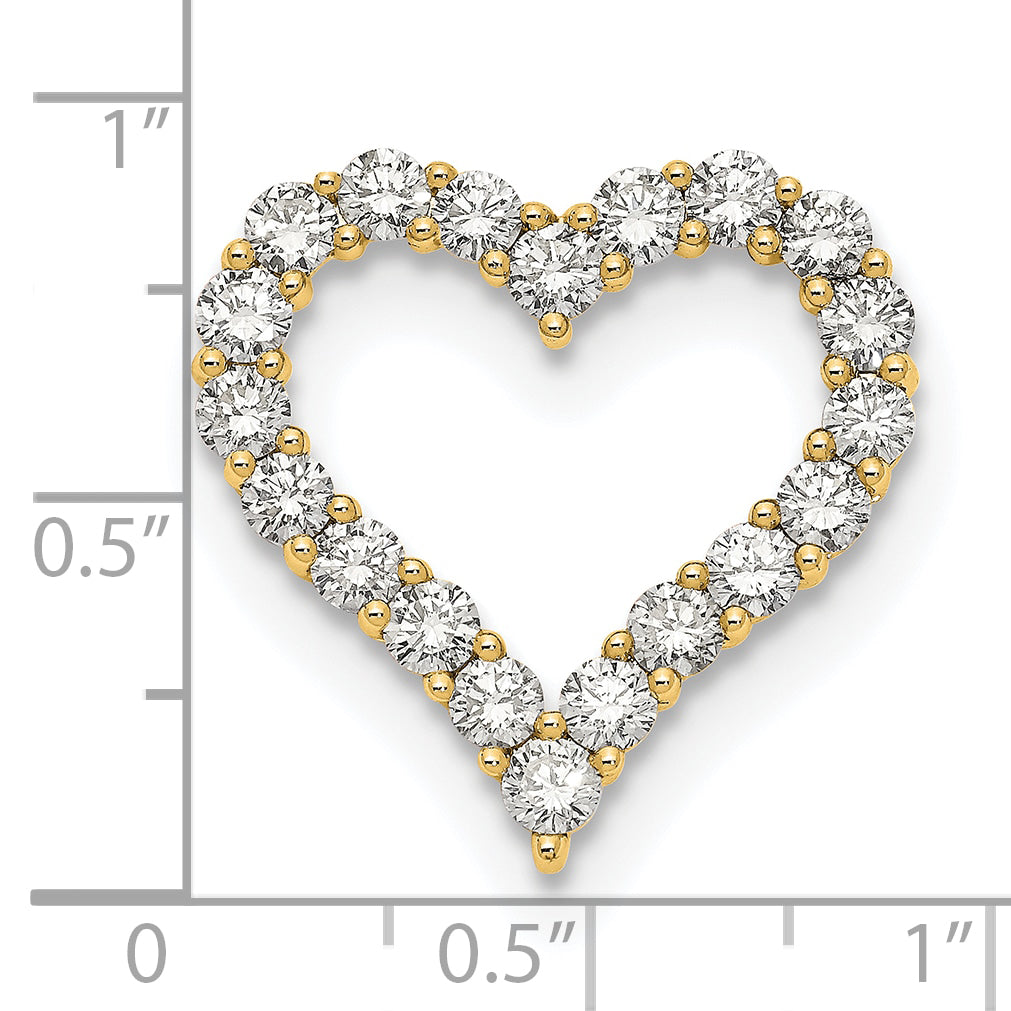 Gold Lab Grown Diamond Heart Chain Slide - 14k Yellow Gold / 2 ctw. / VS/SI+ G+