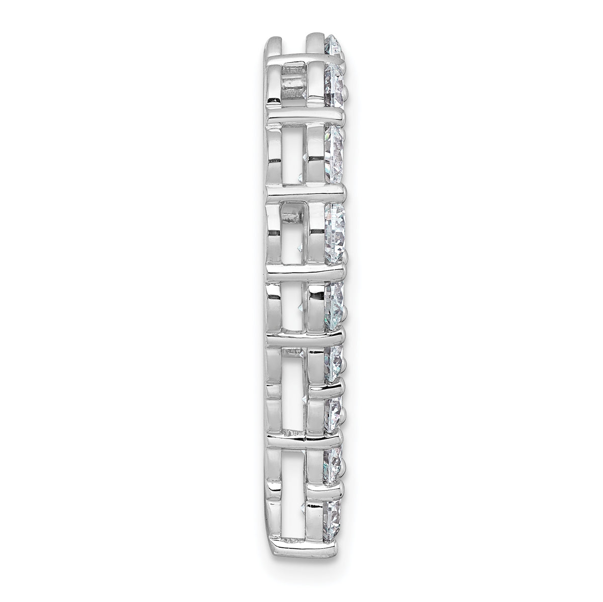 Gold Lab Grown Diamond Heart Chain Slide - 14k White Gold / 4 ctw. / VS+ F+
