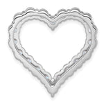 Gold Lab Grown Diamond Heart Chain Slide - 14k White Gold / 4 ctw. / VS+ F+