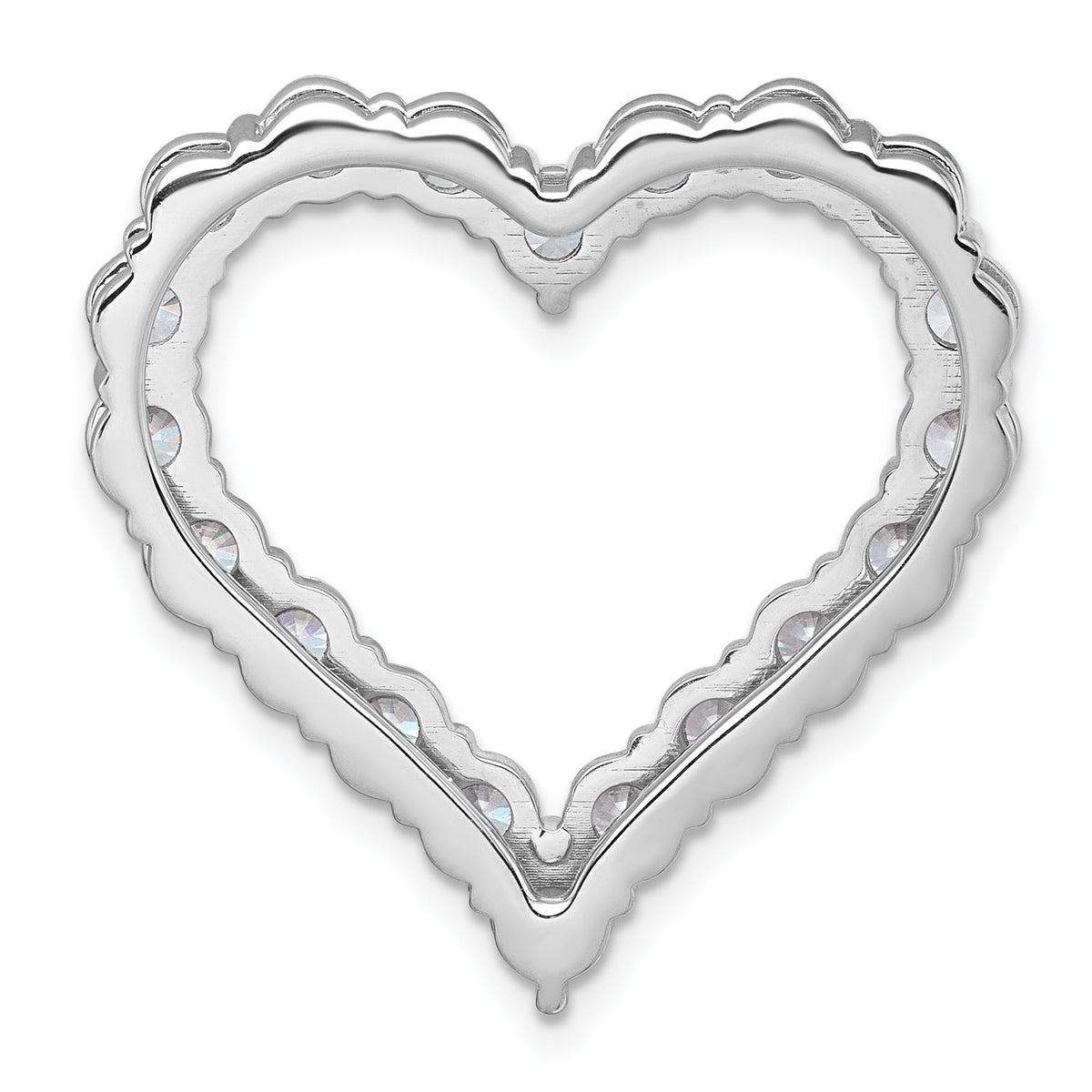 Gold Lab Grown Diamond Heart Chain Slide - 14k White Gold / 4 ctw. / VS+ F+