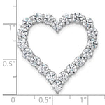 Gold Lab Grown Diamond Heart Chain Slide - 14k White Gold / 4 ctw. / VS+ F+