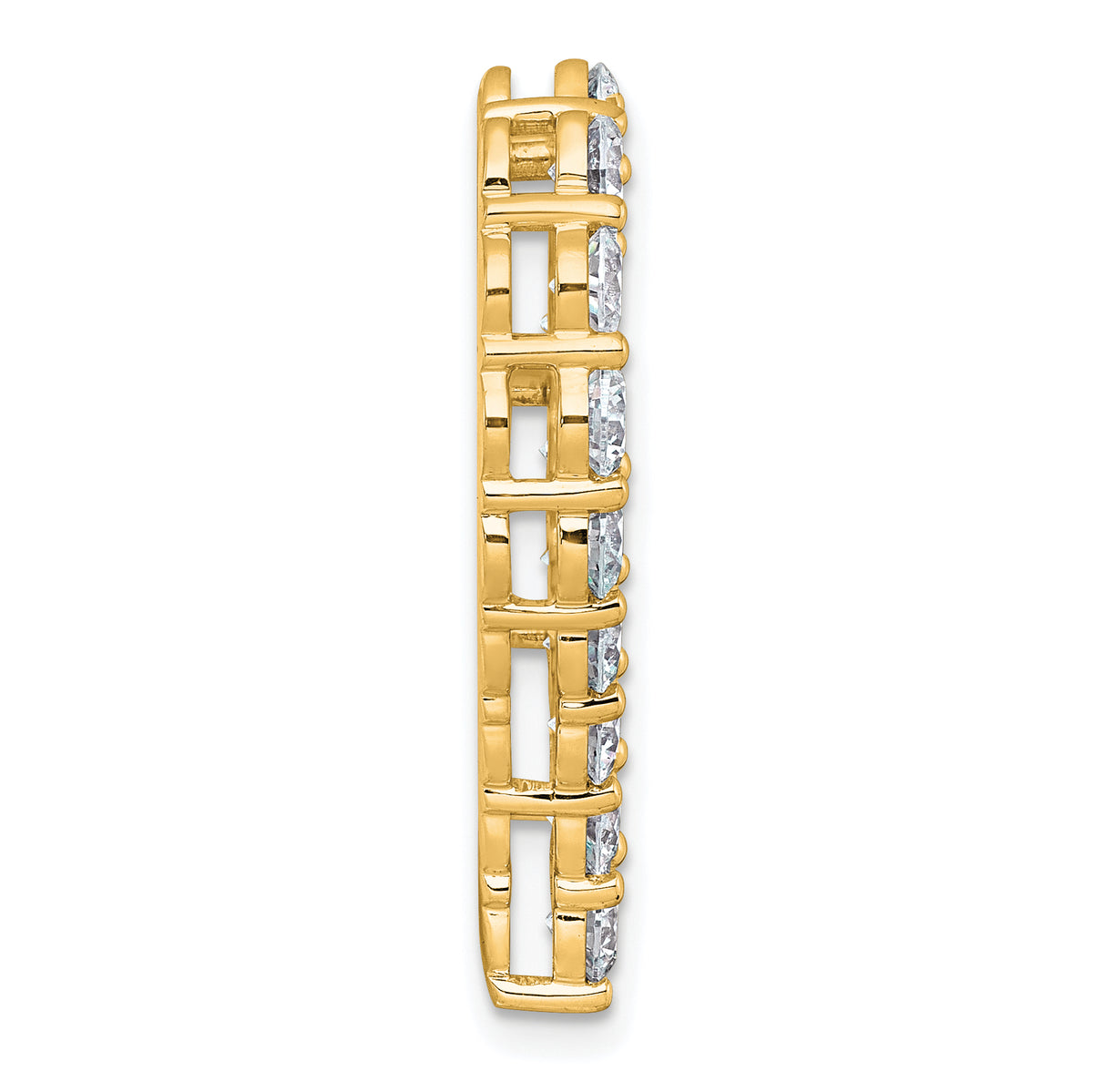 Gold Lab Grown Diamond Heart Chain Slide - 14k Yellow Gold / 4 ctw. / VS+ F+