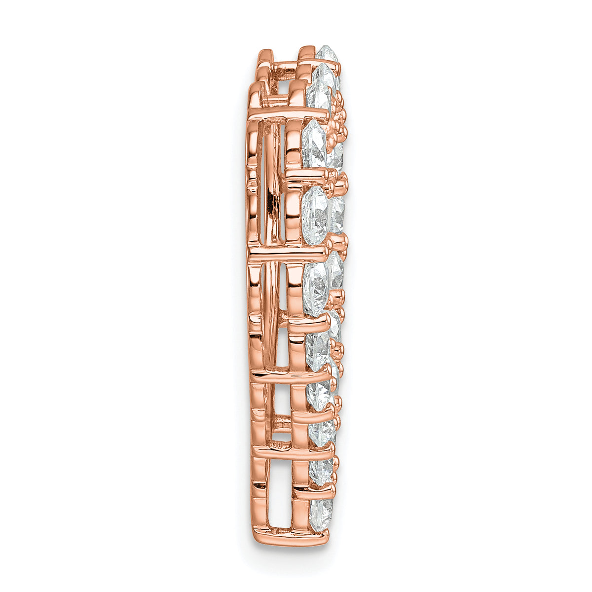 Gold Lab Grown Diamond Heart Chain Slide - 14k Rose Gold / 3 ctw. / VS/SI+ G+