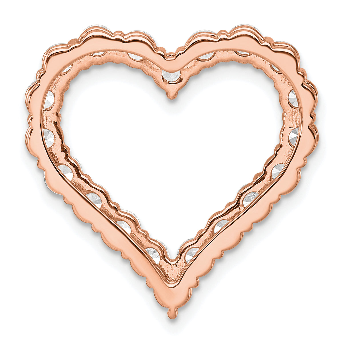 Gold Lab Grown Diamond Heart Chain Slide - 14k Rose Gold / 3 ctw. / VS/SI+ G+
