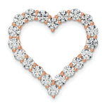 Gold Lab Grown Diamond Heart Chain Slide - 14k Rose Gold / 3 ctw. / VS/SI+ G+