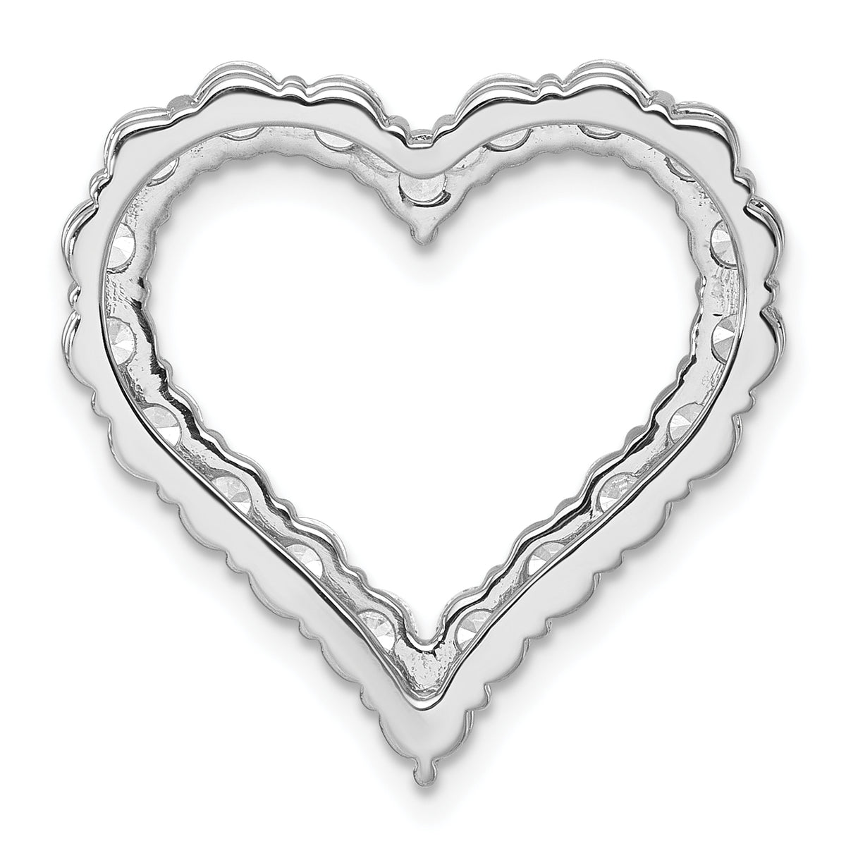 Gold Lab Grown Diamond Heart Chain Slide - 14k White Gold / 3 ctw. / VS/SI+ G+