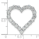 Gold Lab Grown Diamond Heart Chain Slide - 14k White Gold / 3 ctw. / VS/SI+ G+