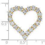 Gold Lab Grown Diamond Heart Chain Slide - 14k Yellow Gold / 3 ctw. / VS/SI+ G+