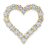 Gold Lab Grown Diamond Heart Chain Slide - 14k Yellow Gold / 3 ctw. / VS+ F+