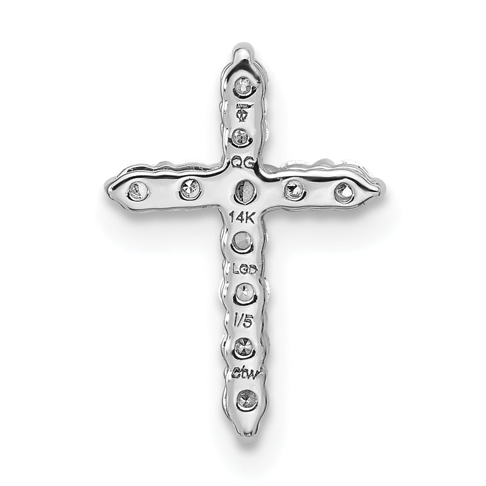 Gold Lab Grown Diamond Cross Pendant - 14k White Gold / 1/5 ctw. / VS+ F+