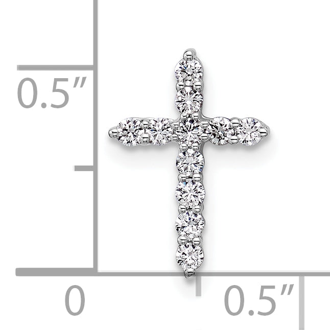 Gold Lab Grown Diamond Cross Pendant - 14k White Gold / 1/5 ctw. / VS/SI+ G+