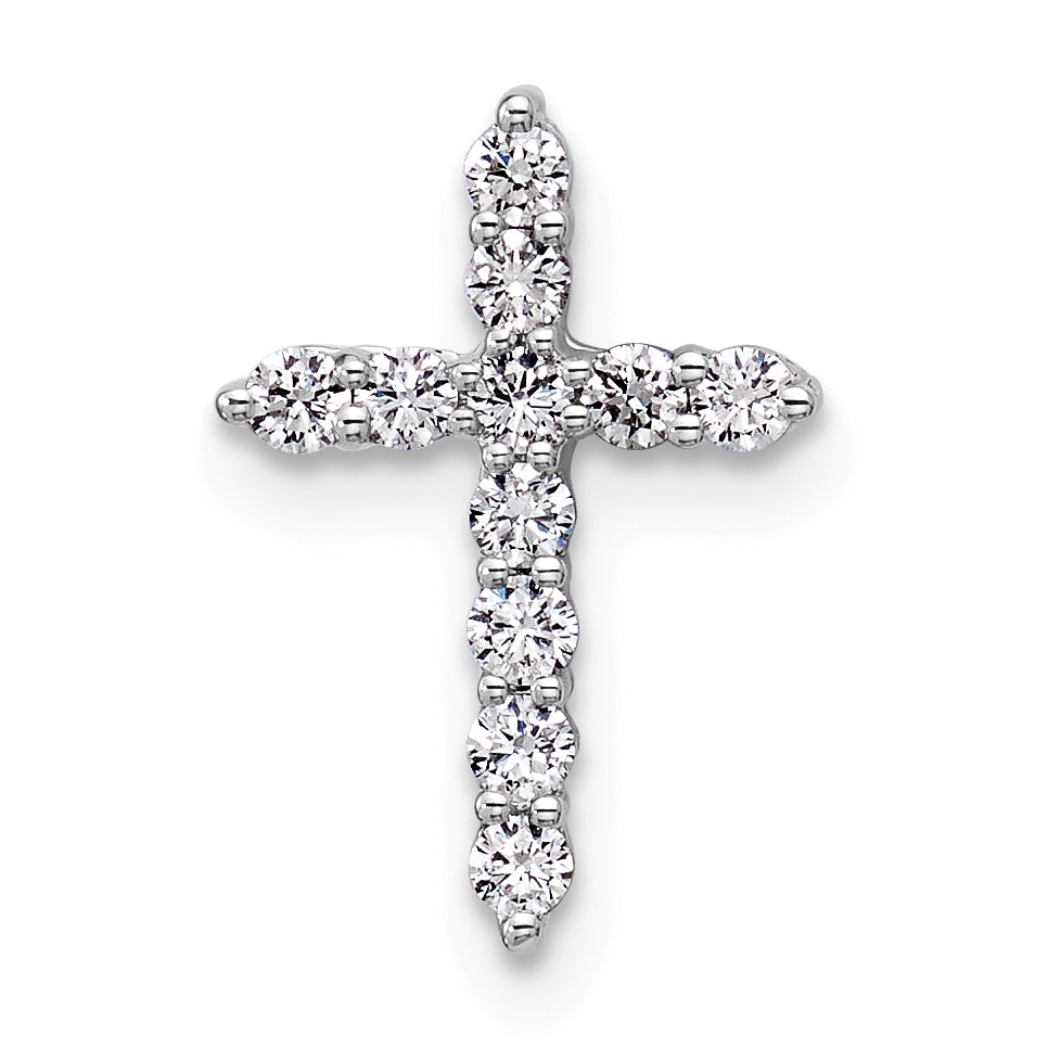 14k Gold Lab-Grown Diamond Cross Pendant - 14k White Gold / 1/5 ctw. / VS+ F+