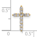 Gold Lab Grown Diamond Cross Pendant - 14k Yellow Gold / 1/5 ctw. / VS/SI+ G+