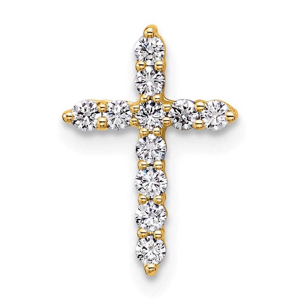 Gold Lab Grown Diamond Cross Pendant - 14k Yellow Gold / 1/5 ctw. / VS+ F+