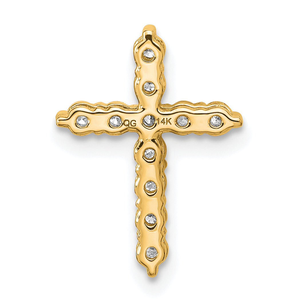 Gold Lab Grown Diamond Cross Pendant - 14k Yellow Gold / 1/3 ctw. / VS+ F+