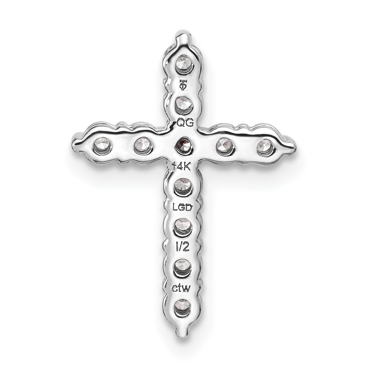 Gold Lab Grown Diamond Cross Pendant - 14k White Gold / 1/2 ctw. / VS+ F+