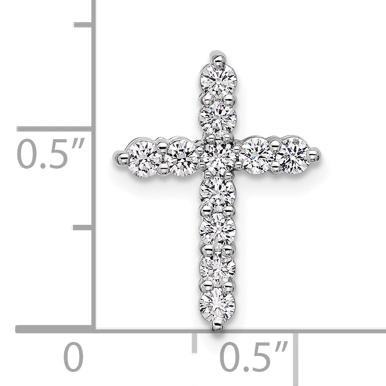 Gold Lab Grown Diamond Cross Pendant - 14k White Gold / 1/2 ctw. / VS/SI+ G+