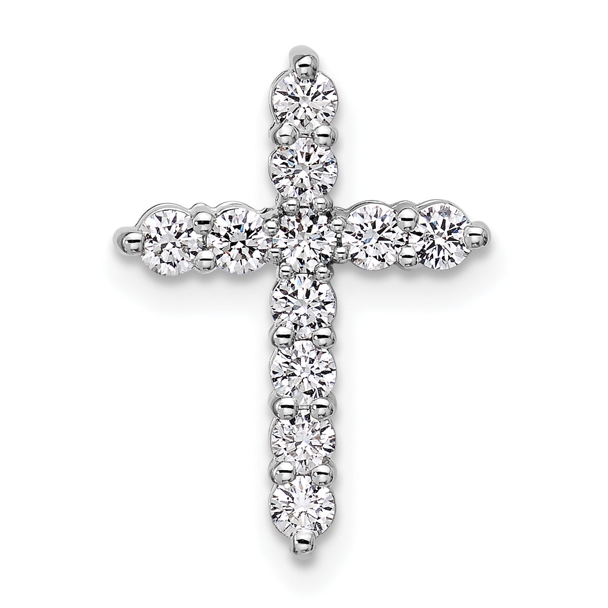 Gold Lab Grown Diamond Cross Pendant - 14k White Gold / 1/2 ctw. / VS+ F+