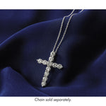 Gold Lab Grown Diamond Cross Pendant - 14k White Gold / 1 ctw. / VS+ F+