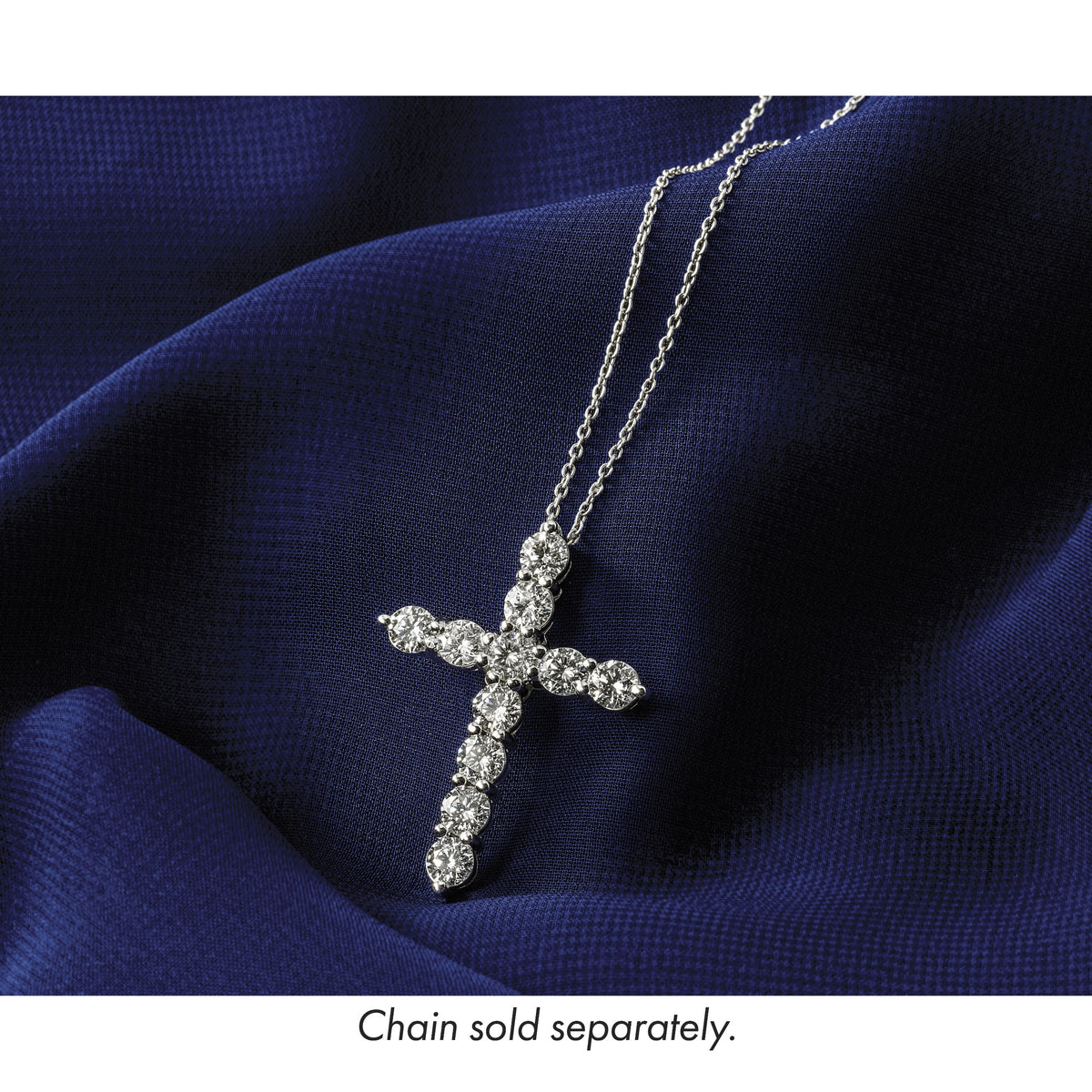 Gold Lab Grown Diamond Cross Pendant - 14k White Gold / 1 ctw. / VS+ F+