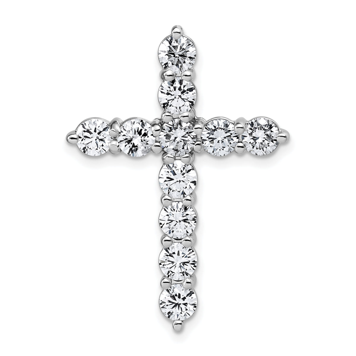 Gold Lab Grown Diamond Cross Pendant - 14k White Gold / 4 ctw. / Standard