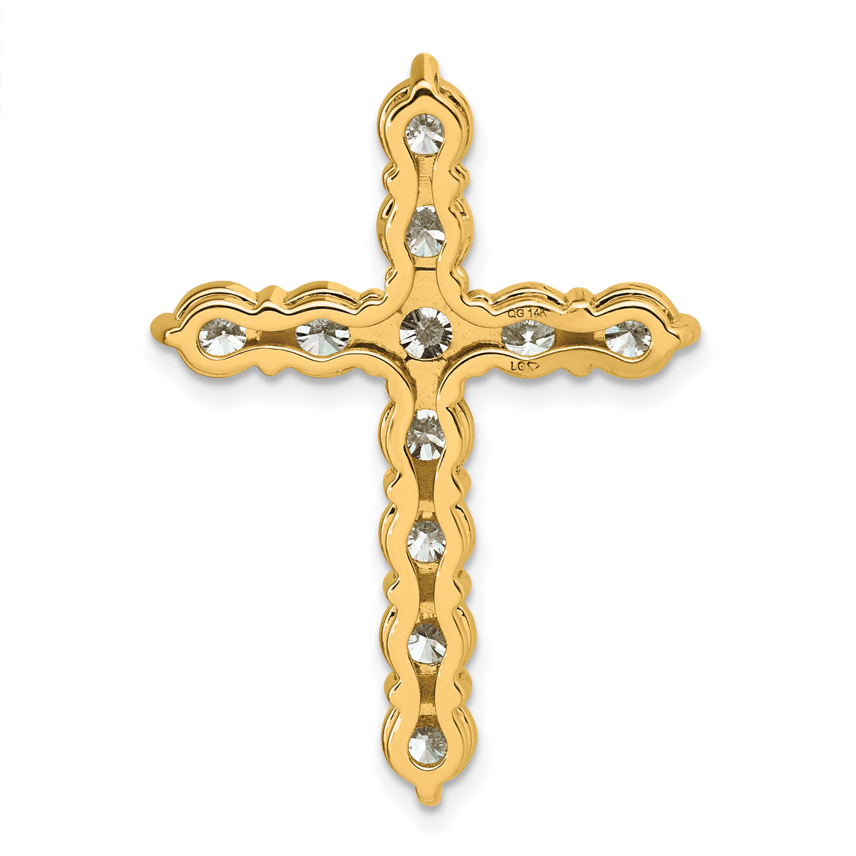 Gold Lab Grown Diamond Cross Pendant - 14k Yellow Gold / 4 ctw. / Standard