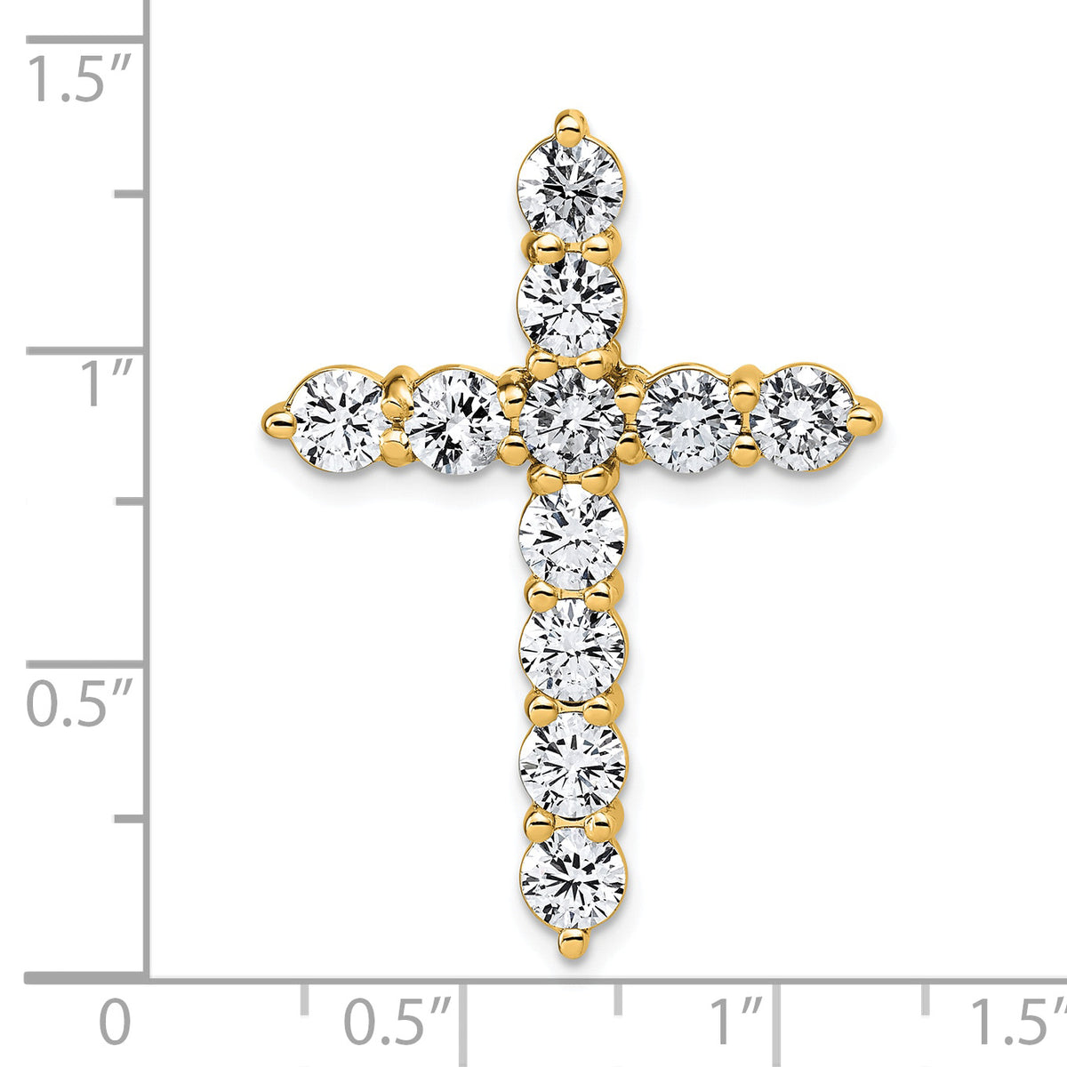 Gold Lab Grown Diamond Cross Pendant - 14k Yellow Gold / 4 ctw. / Standard