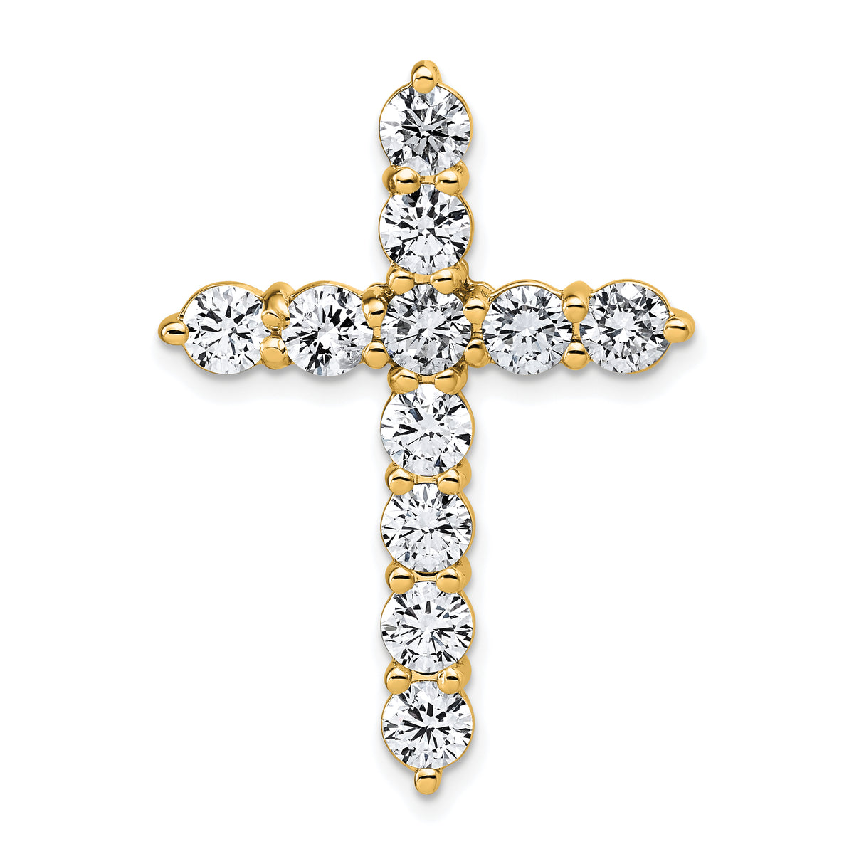 Gold Lab Grown Diamond Cross Pendant - 14k Yellow Gold / 4 ctw. / Standard