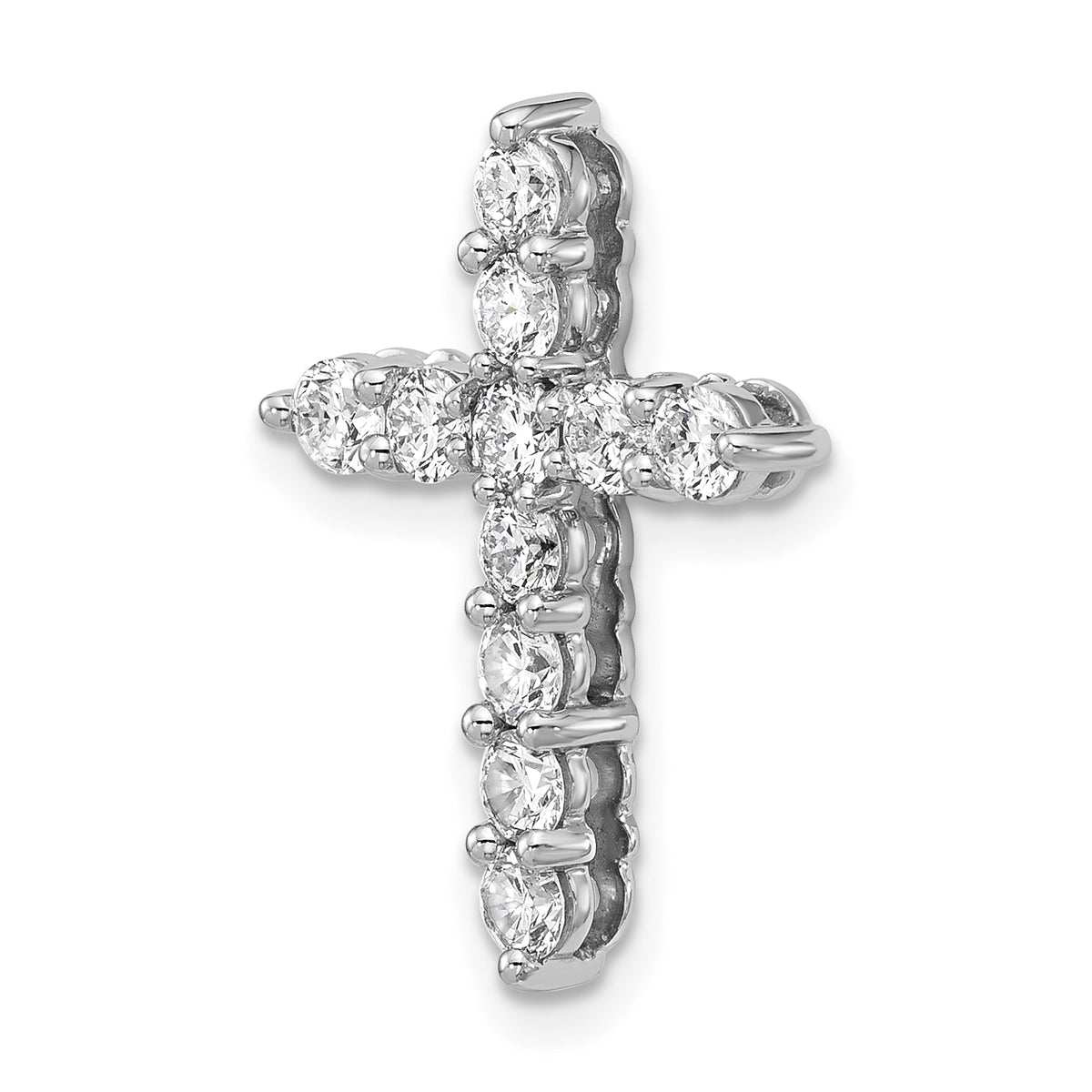 Gold Lab Grown Diamond Cross Pendant - 14k White Gold / 1 ctw. / VS+ F+